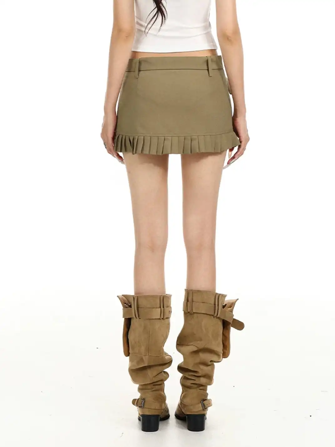 BIGGOLD | Rhinestone Pleated Mini Skirt