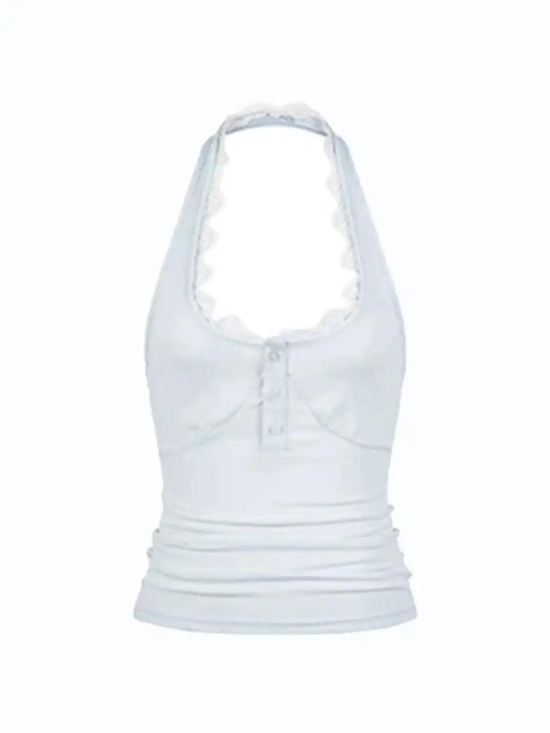 BIGGOLD | Lace Trim Halter Cami Top