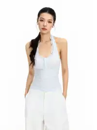 BIGGOLD | Lace Trim Halter Cami Top