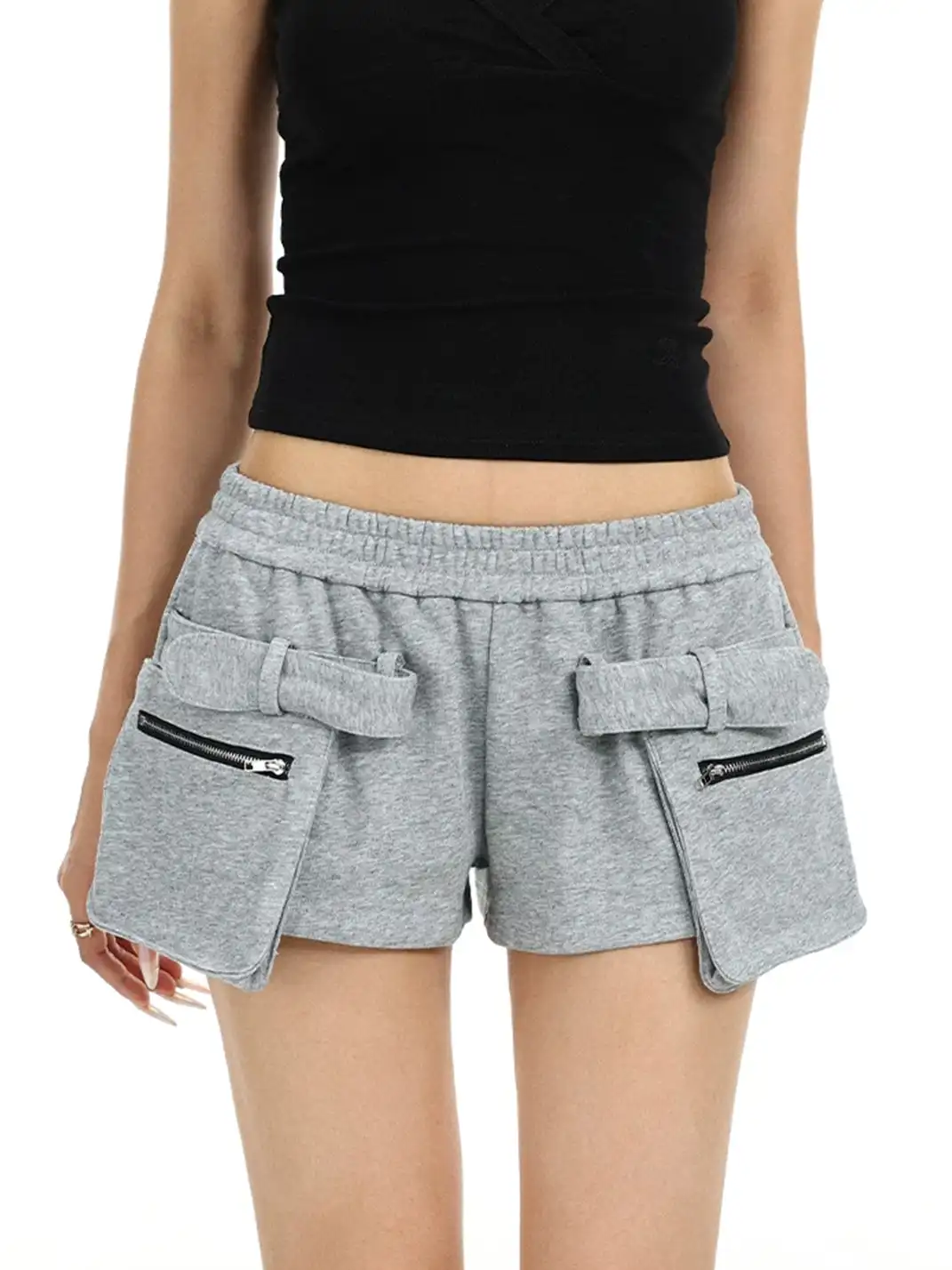 BIGGOLD | Low Rise Straight Shorts With 3D Pockets