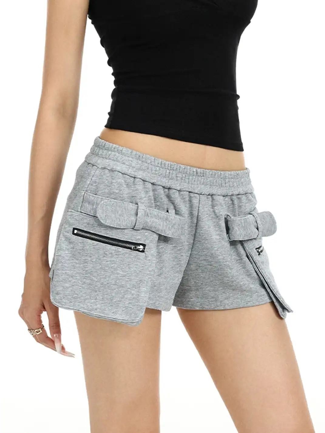 BIGGOLD | Low Rise Straight Shorts With 3D Pockets