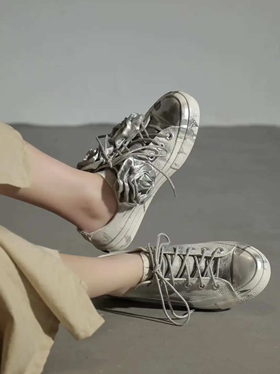 DAYMARE | Futuristic Rose Canvas Shoes