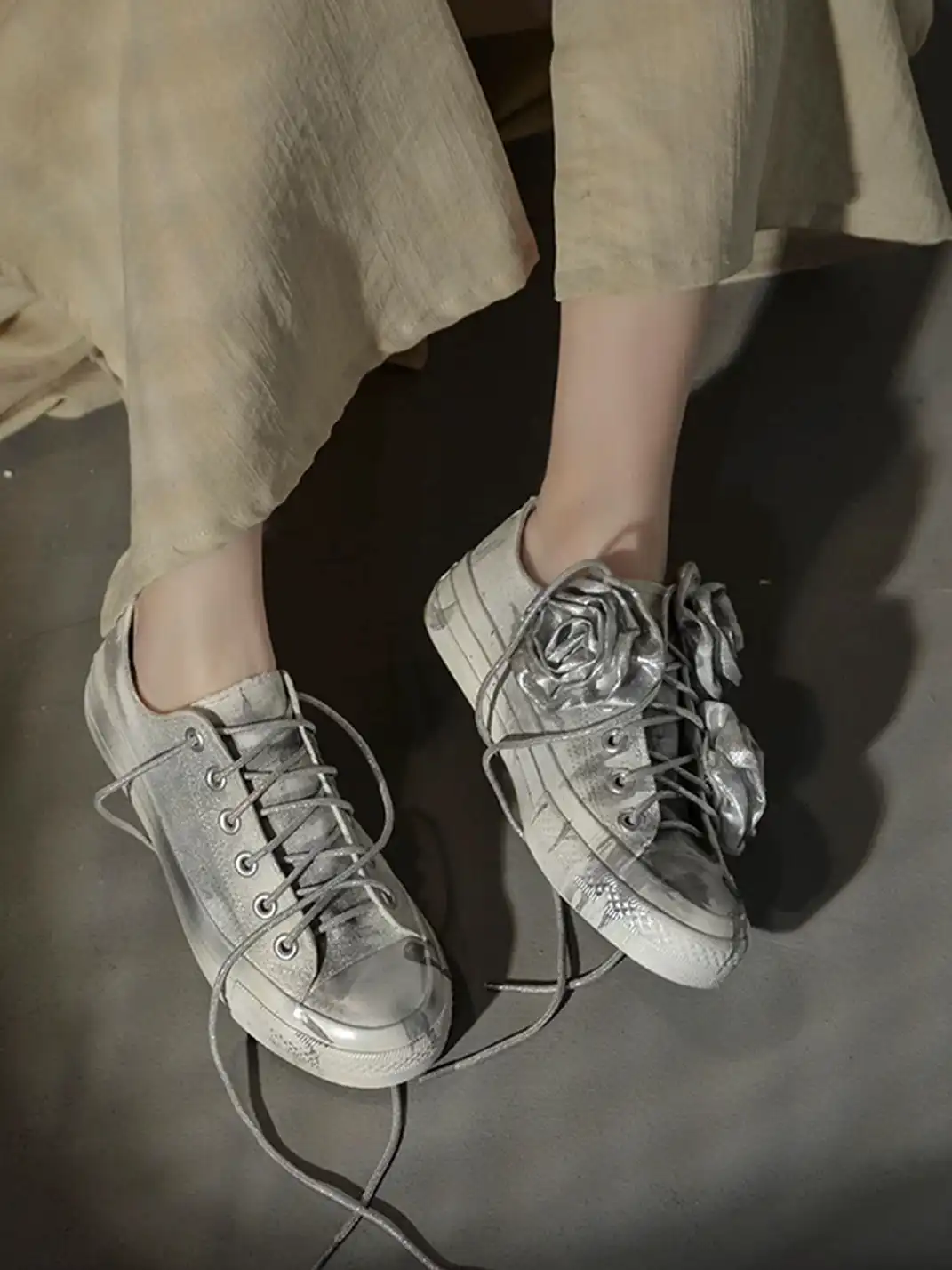 DAYMARE | Futuristic Rose Canvas Shoes