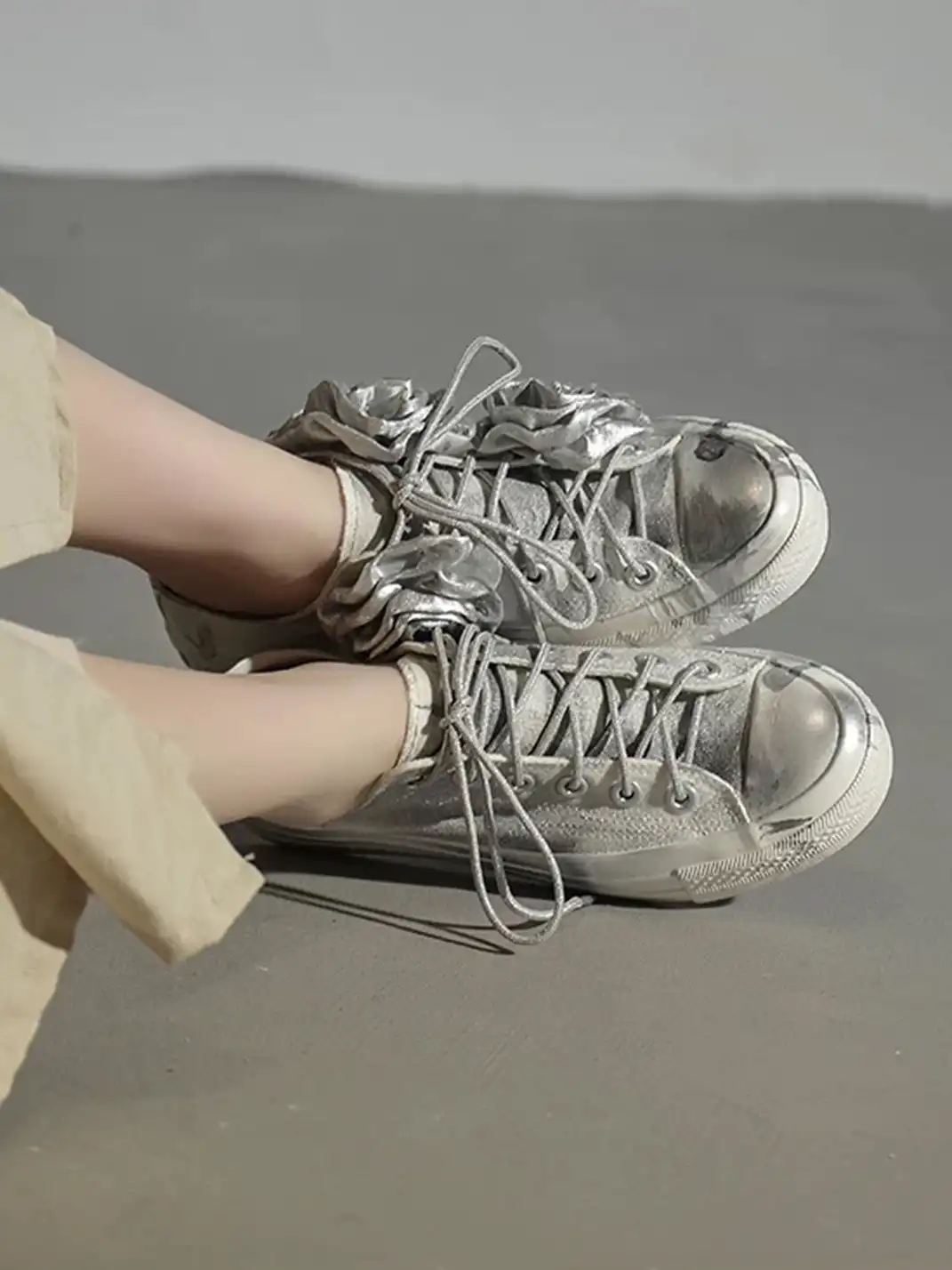 DAYMARE | Futuristic Rose Canvas Shoes