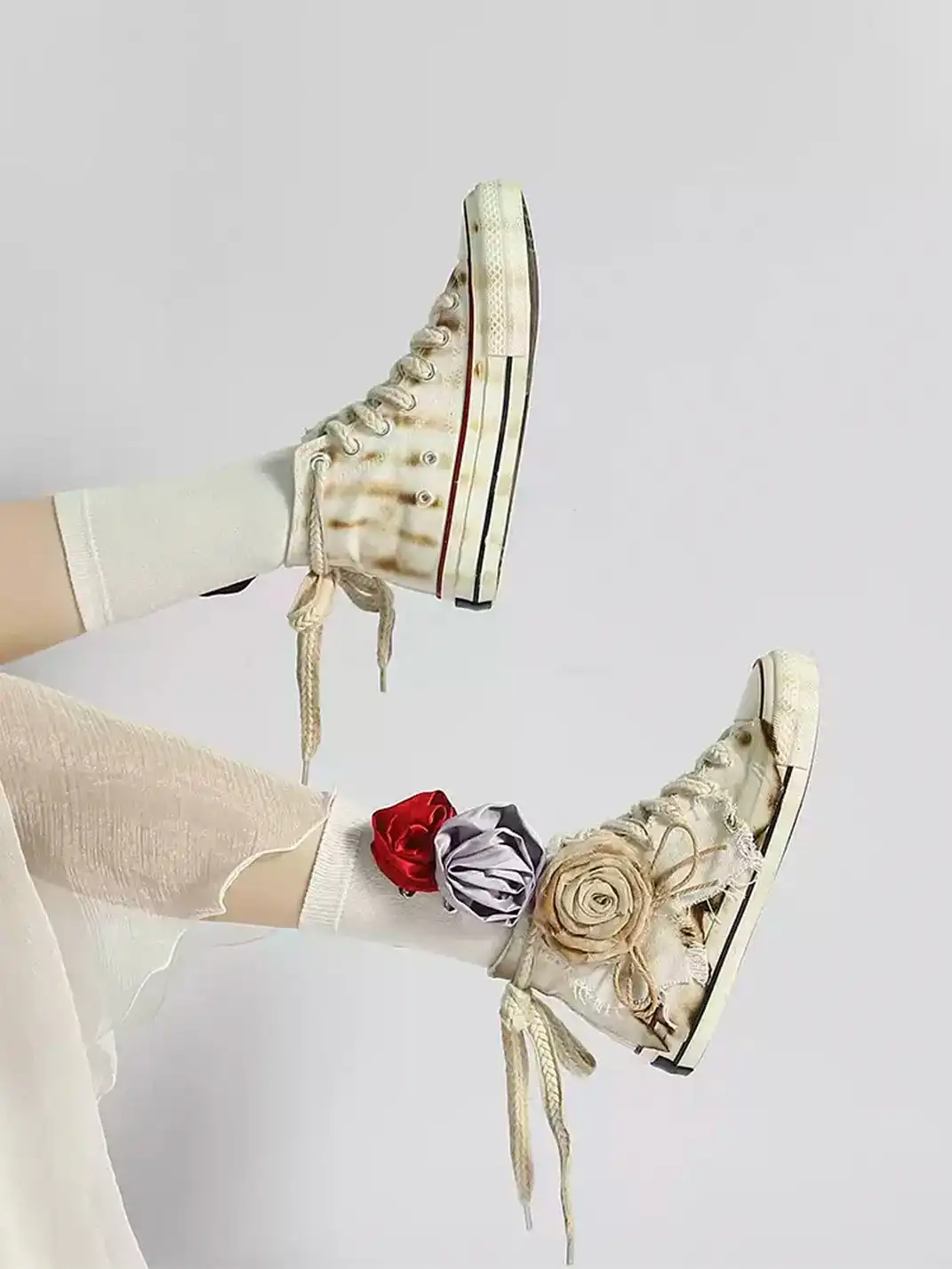 DAYMARE | Hand-Painted Trendy Rose High-Top Canvas Shoes