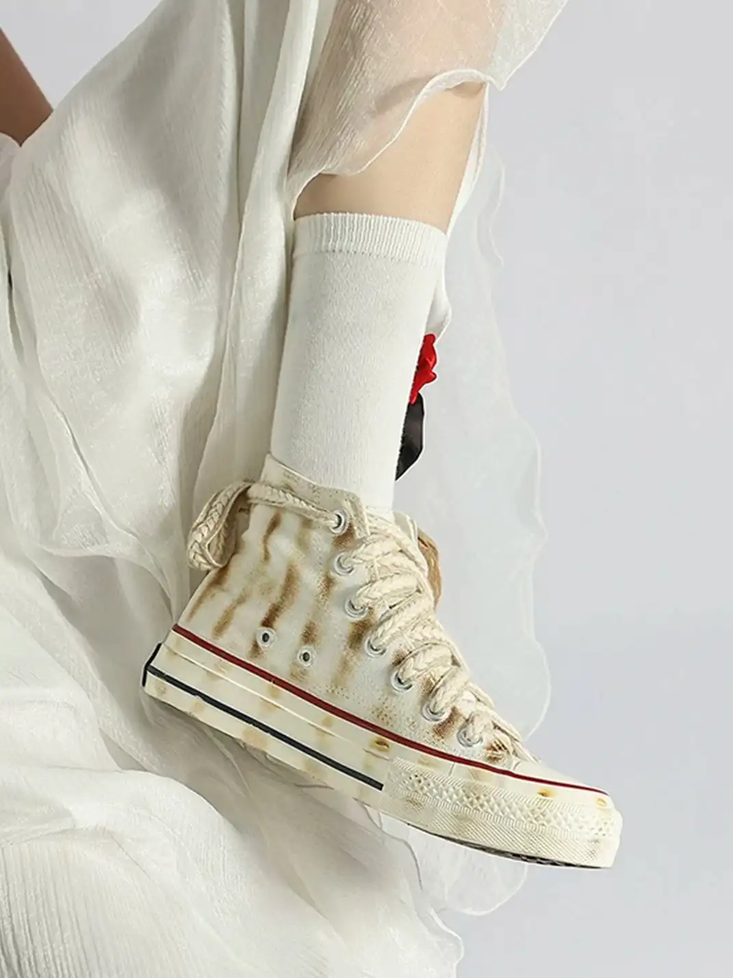 DAYMARE | Hand-Painted Trendy Rose High-Top Canvas Shoes