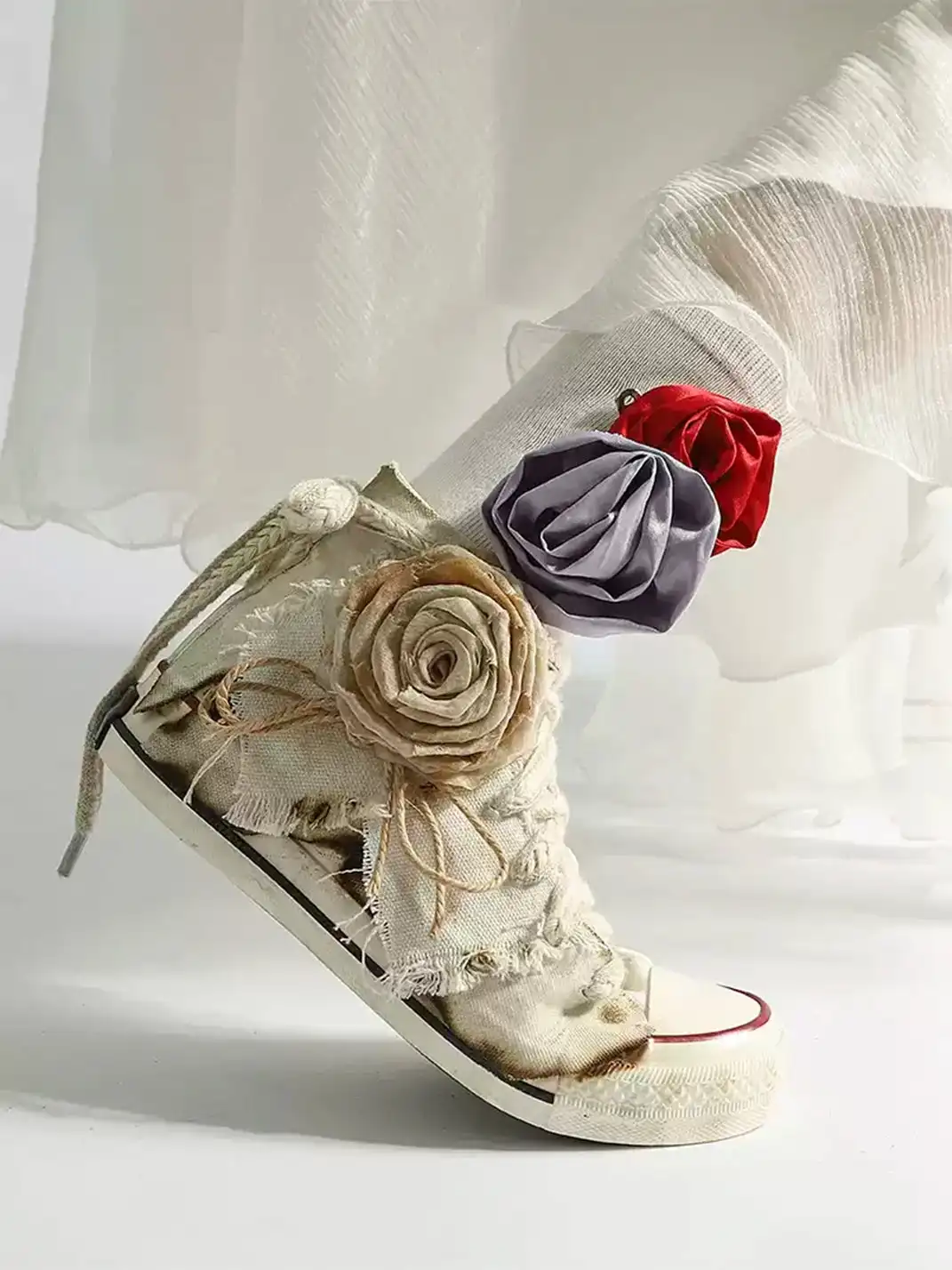 DAYMARE | Hand-Painted Trendy Rose High-Top Canvas Shoes