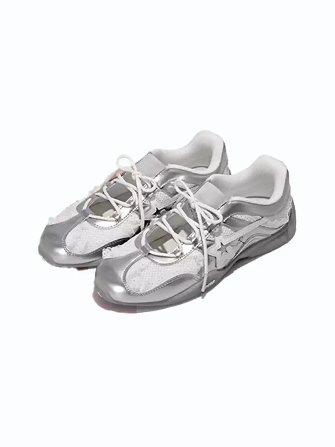 RIPSTAR | Balletcore Red Lace Pearl Bow Training Shoes