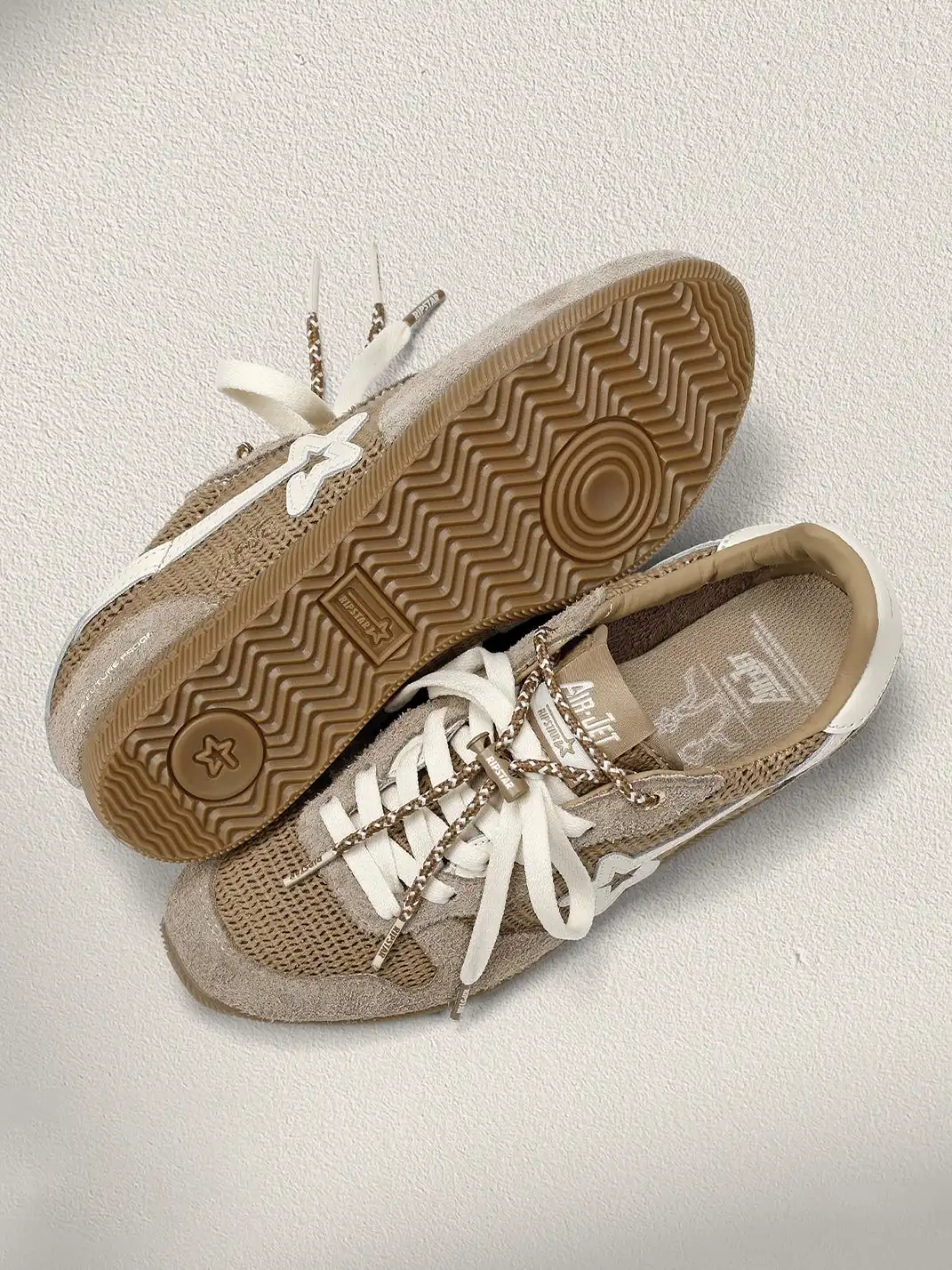 RIPSTAR | Mesh Star German Training Sneakers-Khaki