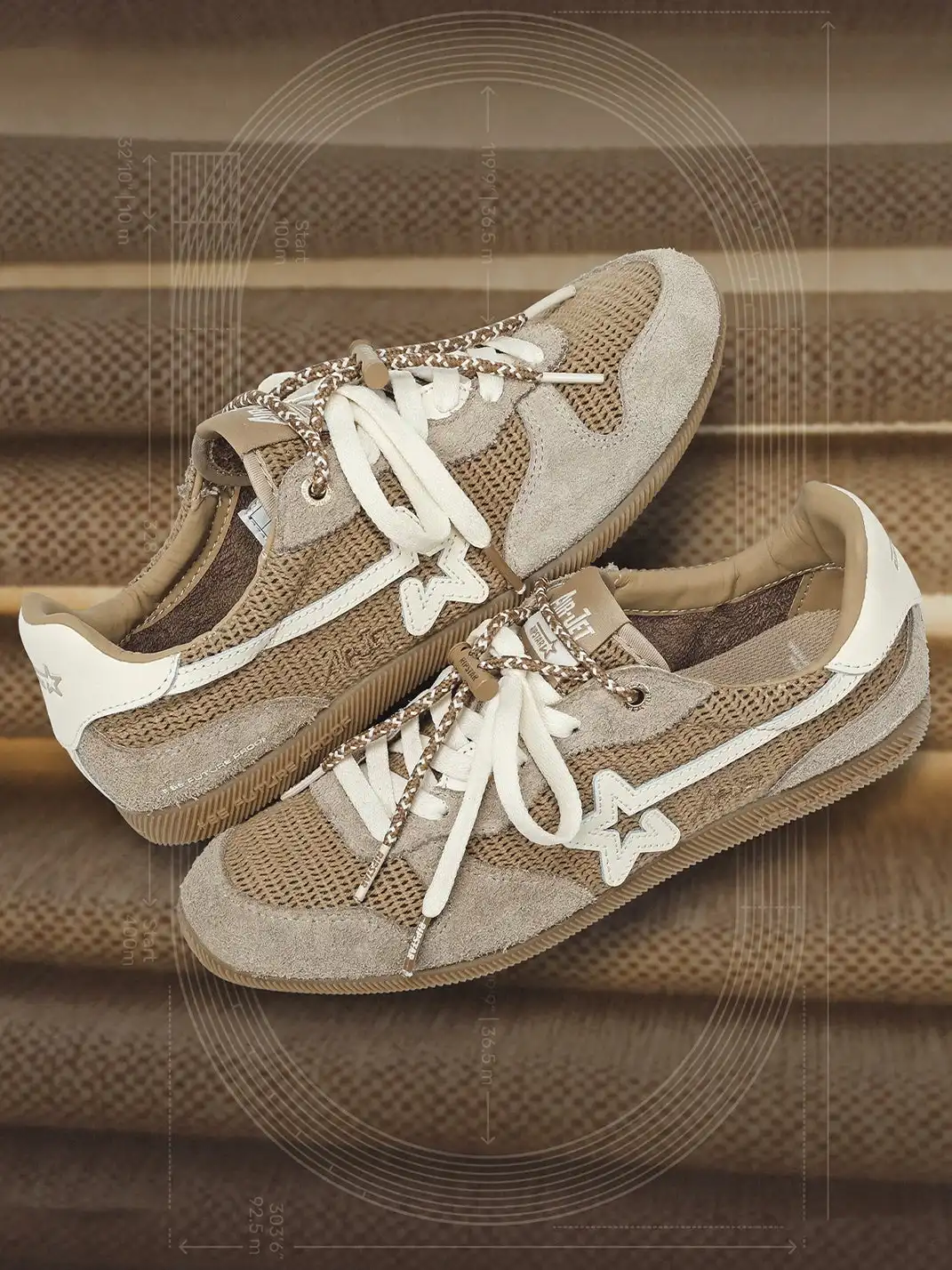 RIPSTAR | Mesh Star German Training Sneakers-Khaki