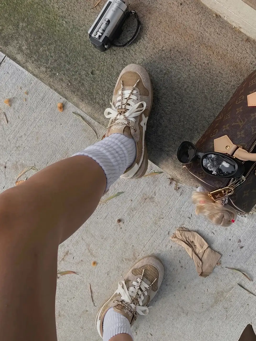 RIPSTAR | Mesh Star German Training Sneakers-Khaki