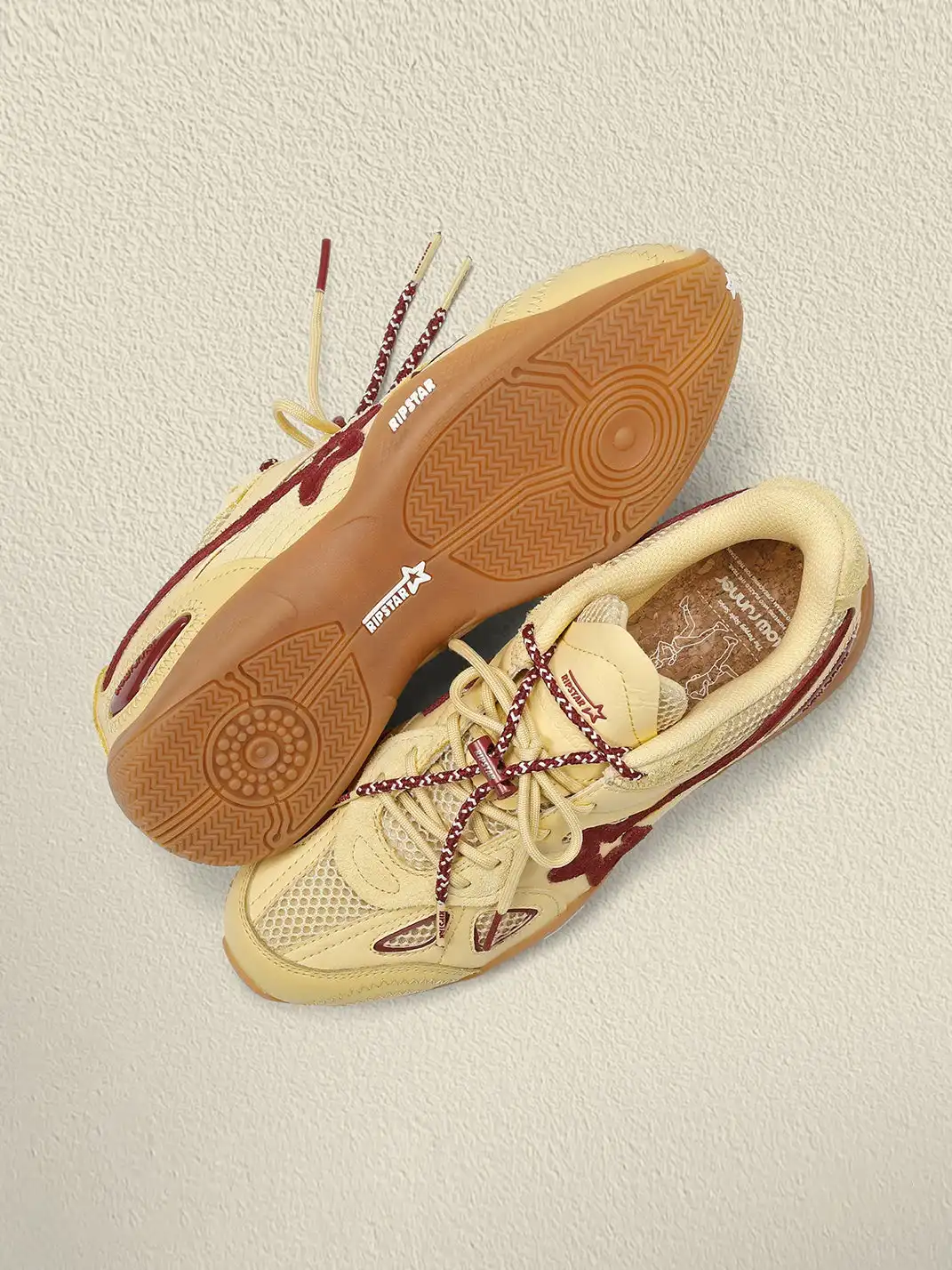 RIPSTAR | Cream Yellow Star Retro Running Sneakers