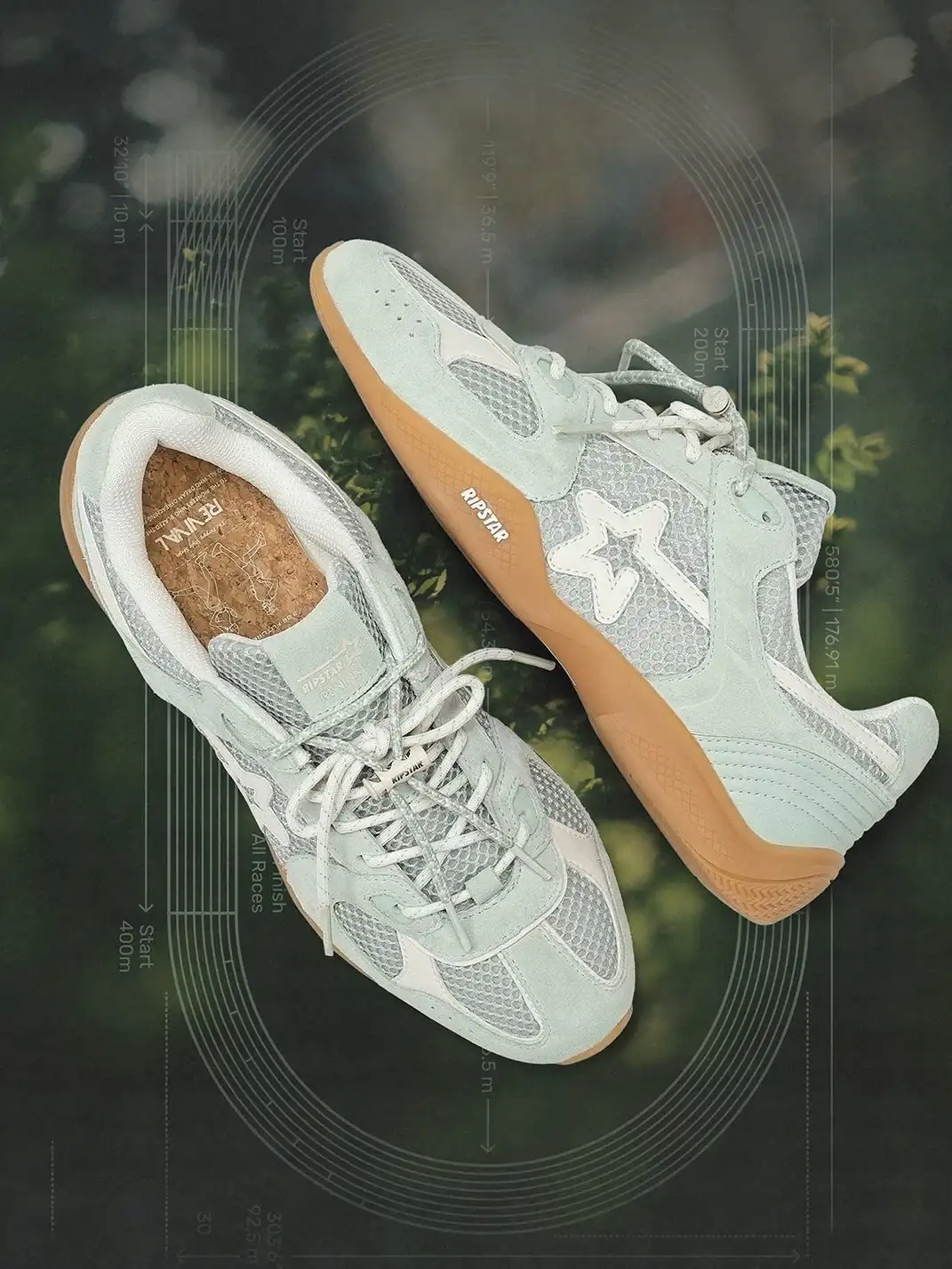 RIPSTAR | Mesh Star German Training Sneakers-Blue