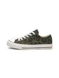 NO LOGO | Full Leopard Print Faux Horsehair Bullet Hole Skate Shoes