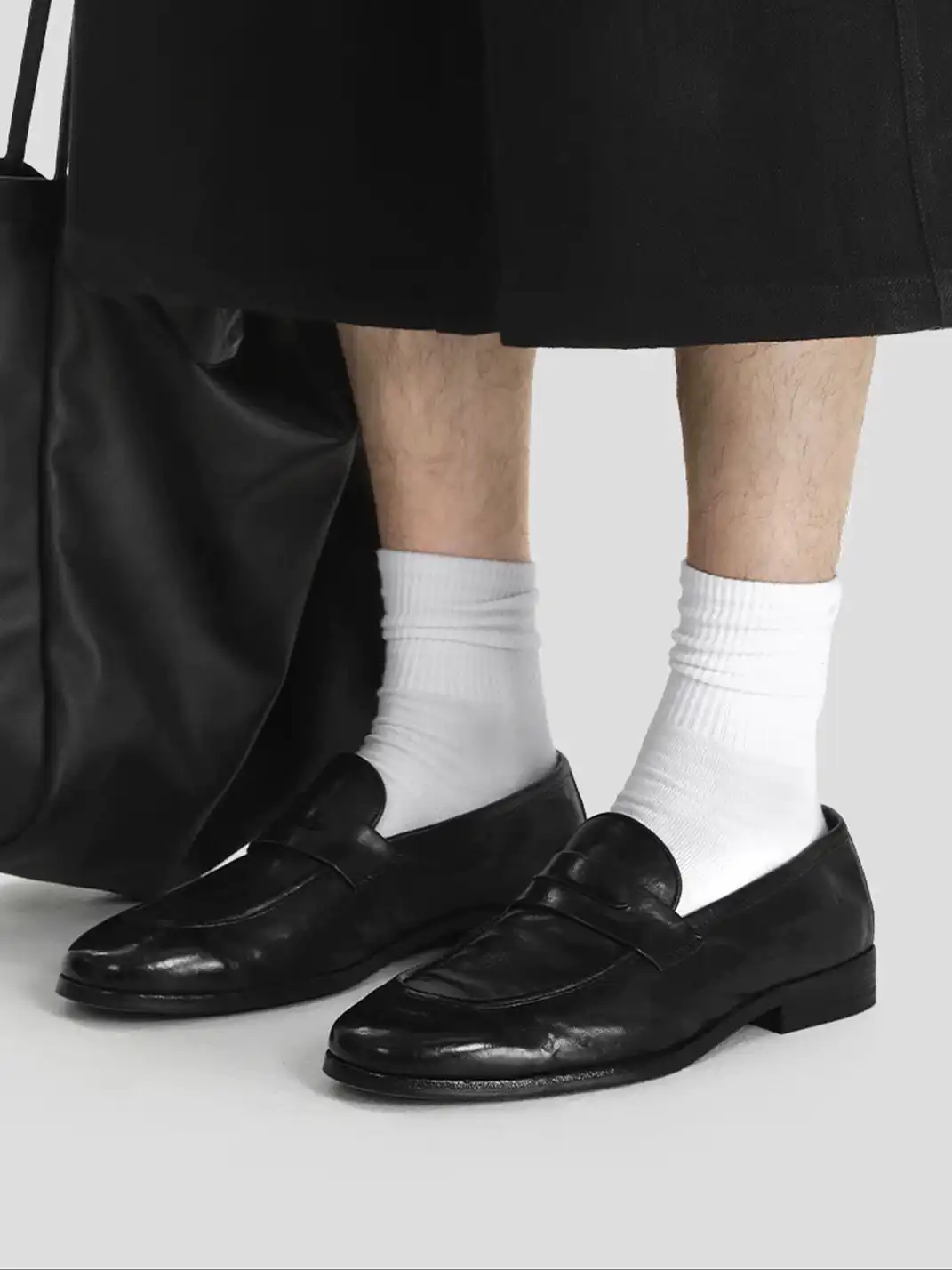 HANQIAORIJI | Washed Leather Loafers