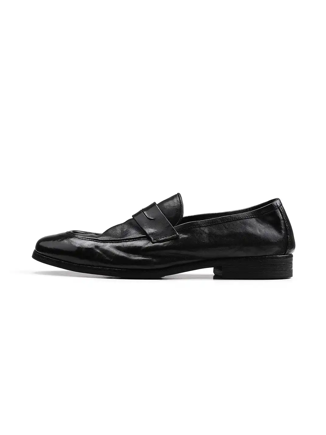 HANQIAORIJI | Washed Leather Loafers