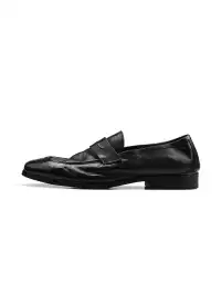 HANQIAORIJI | Washed Leather Loafers