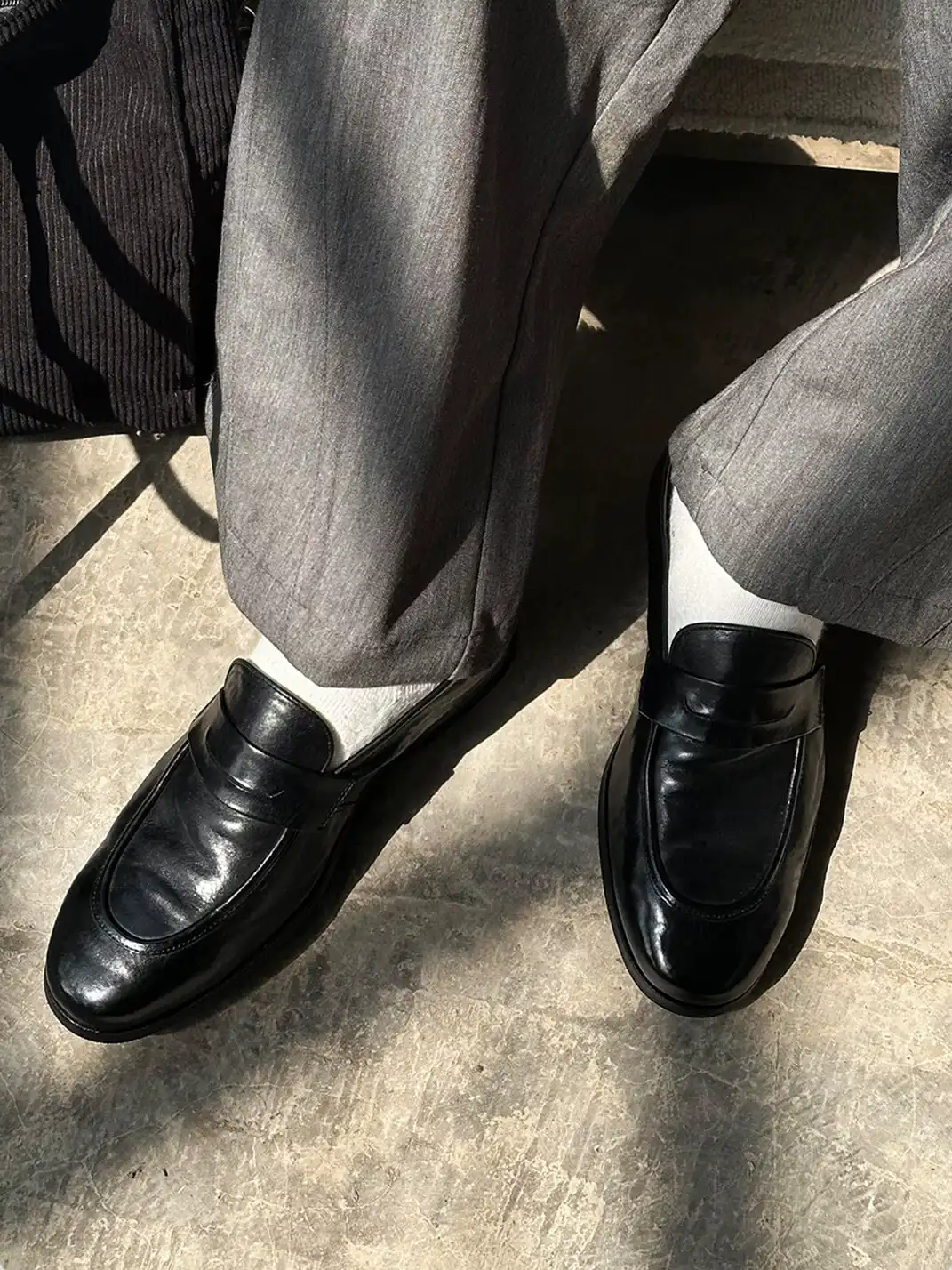 HANQIAORIJI | Washed Leather Loafers