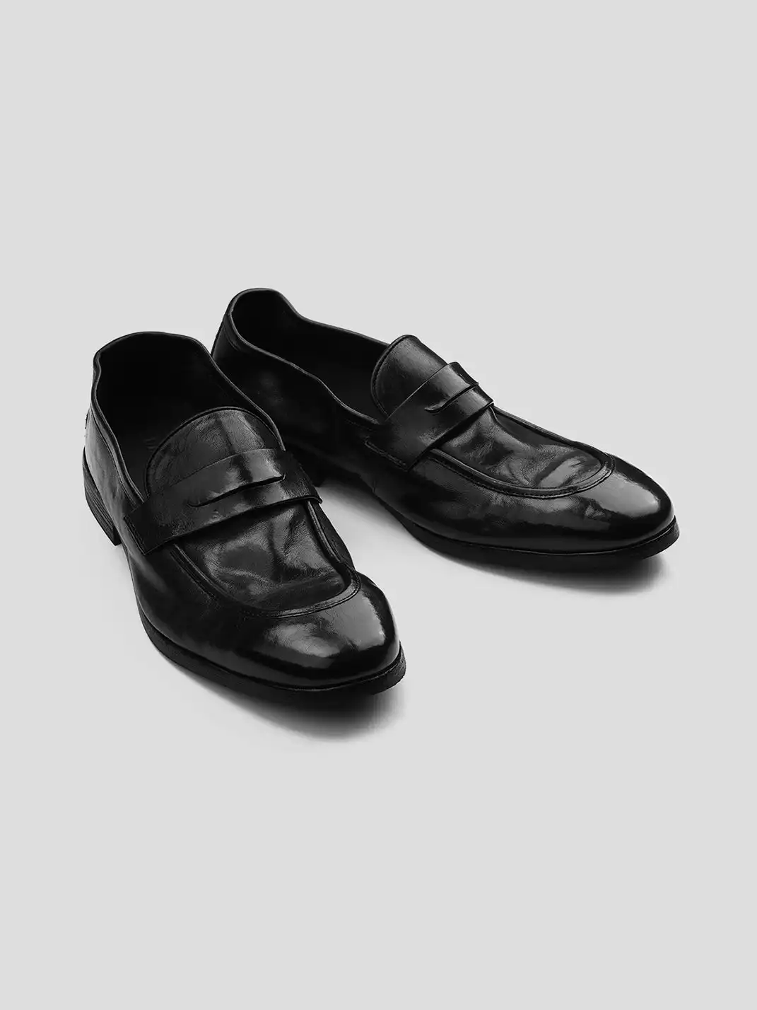 HANQIAORIJI | Washed Leather Loafers