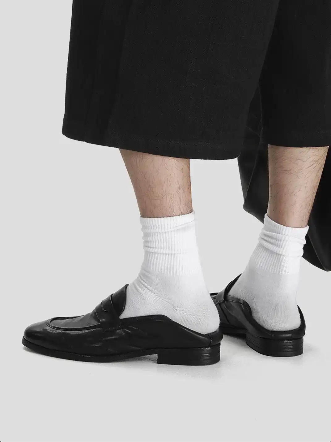 HANQIAORIJI | Washed Leather Loafers