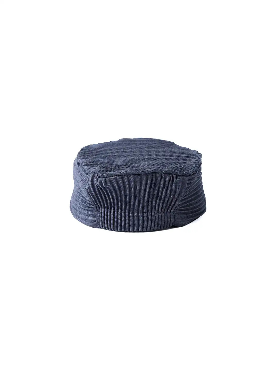 6CRAYON | Pleated Flat Brim Baseball Cap-Blue