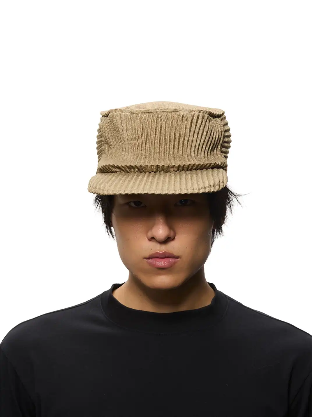 6CRAYON | Pleated Flat Brim Baseball Cap-Green