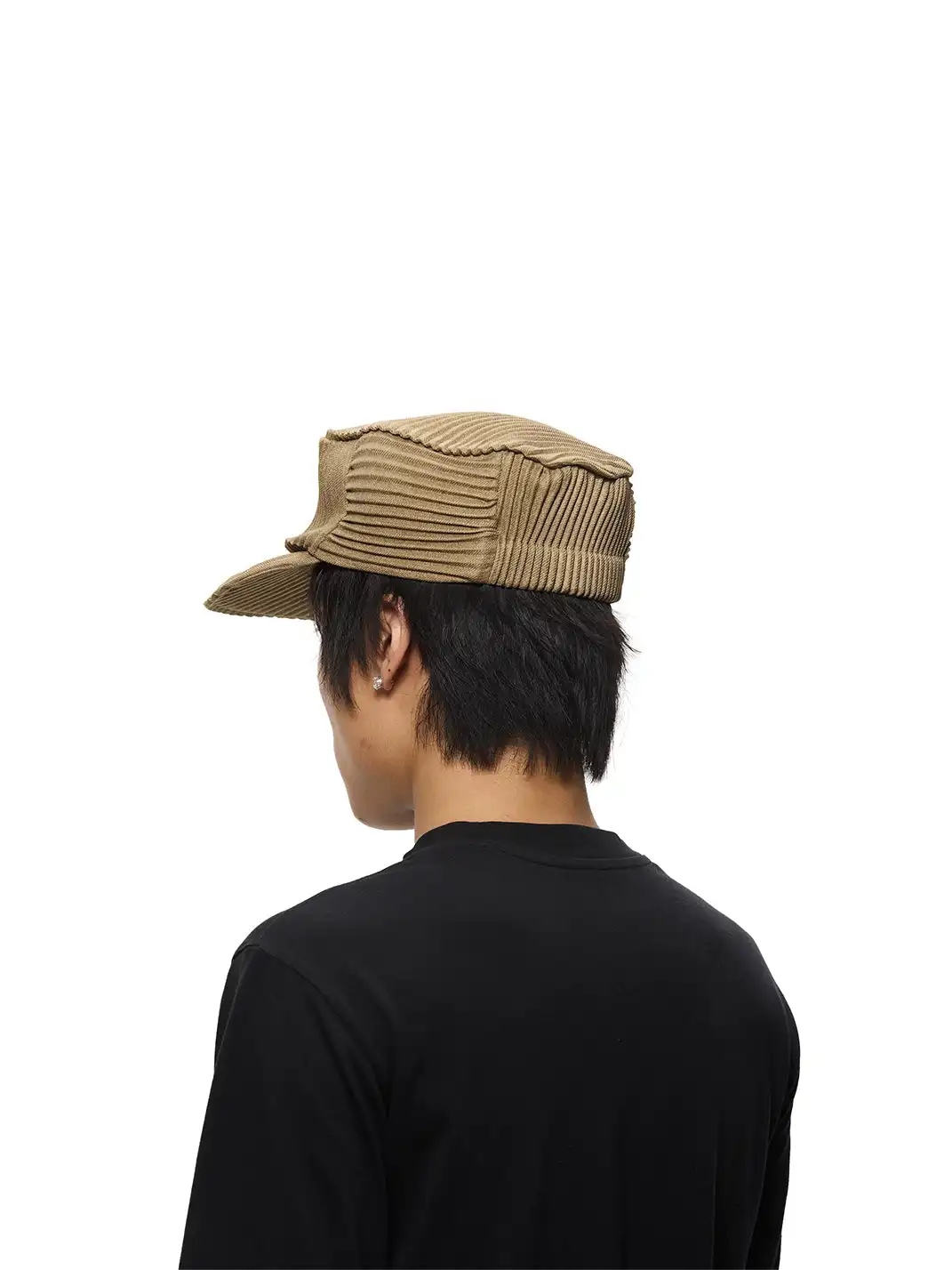6CRAYON | Pleated Flat Brim Baseball Cap-Green