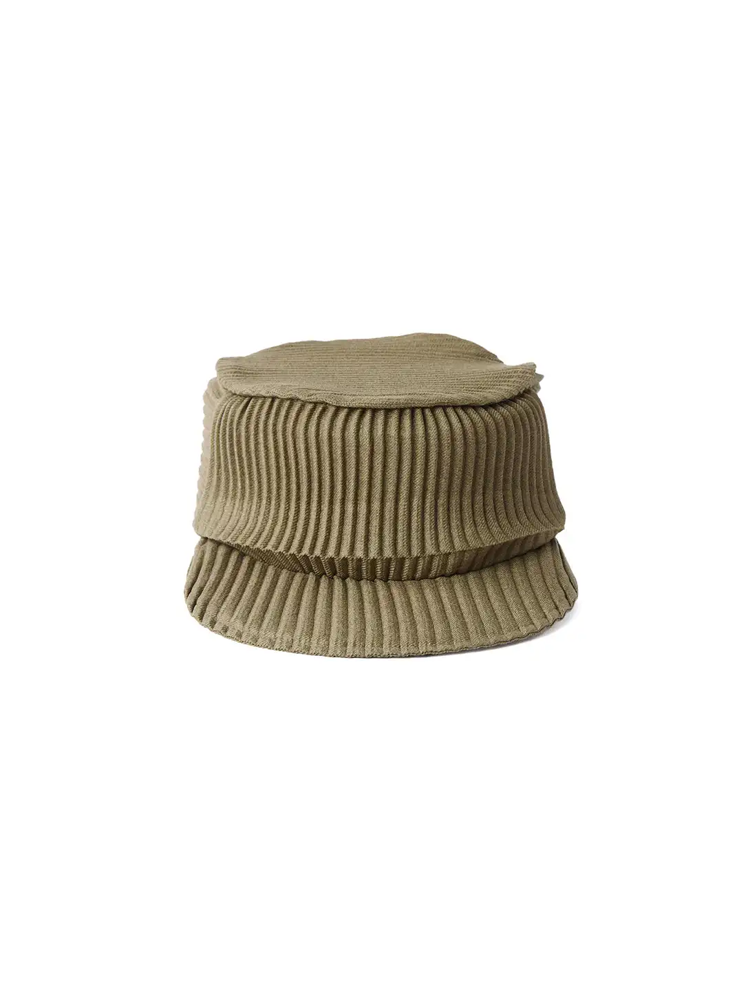 6CRAYON | Pleated Flat Brim Baseball Cap-Green