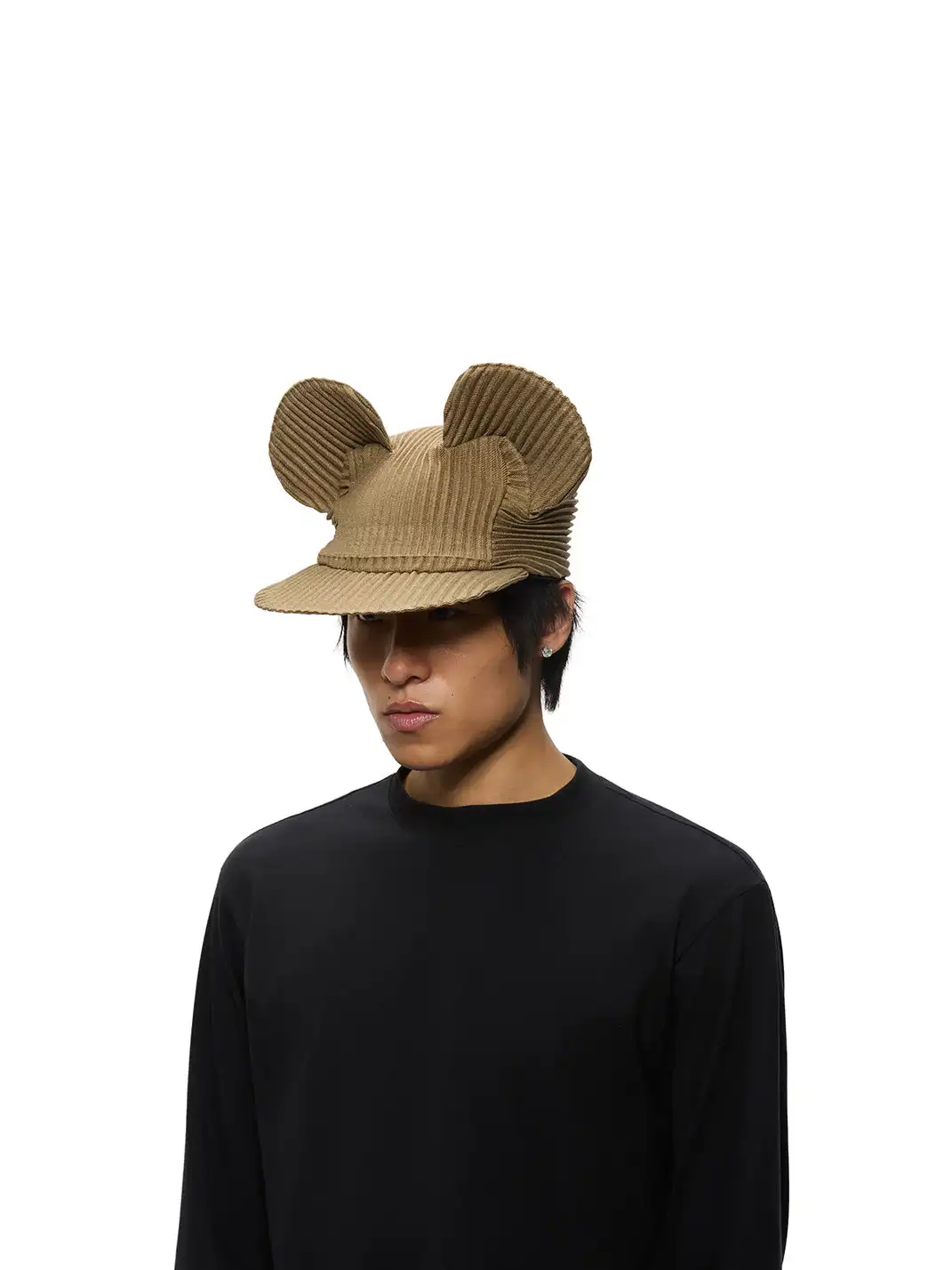 6CRAYON | Pleated Mickey Ear Flat Brim Baseball Cap-Green