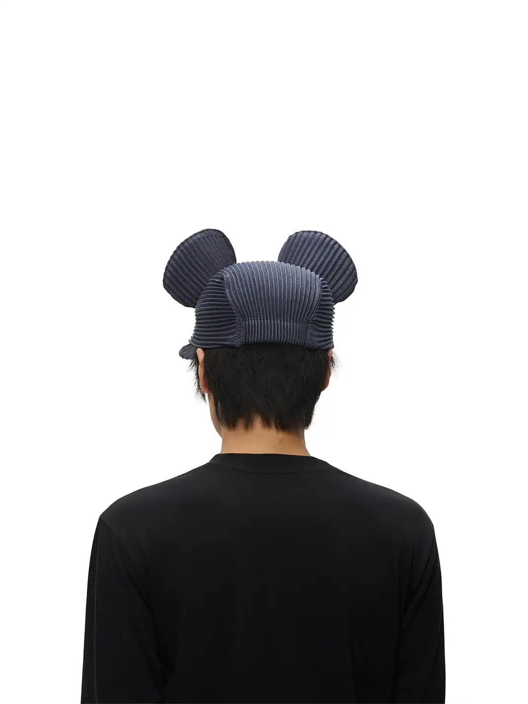 6CRAYON | Pleated Mickey Ear Flat Brim Baseball Cap-Blue