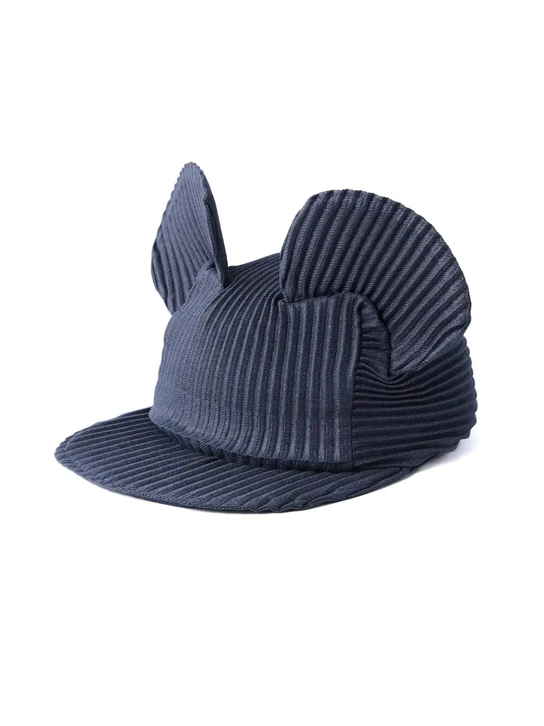 6CRAYON | Pleated Mickey Ear Flat Brim Baseball Cap-Blue