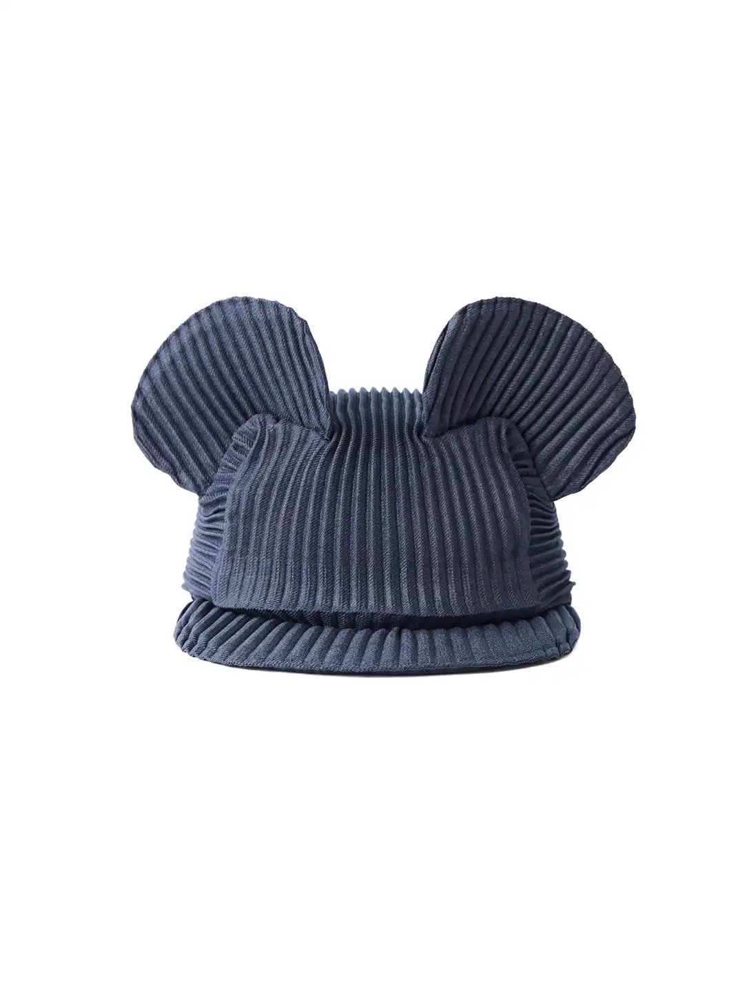 6CRAYON | Pleated Mickey Ear Flat Brim Baseball Cap-Blue