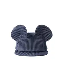 6CRAYON | Pleated Mickey Ear Flat Brim Baseball Cap-Blue