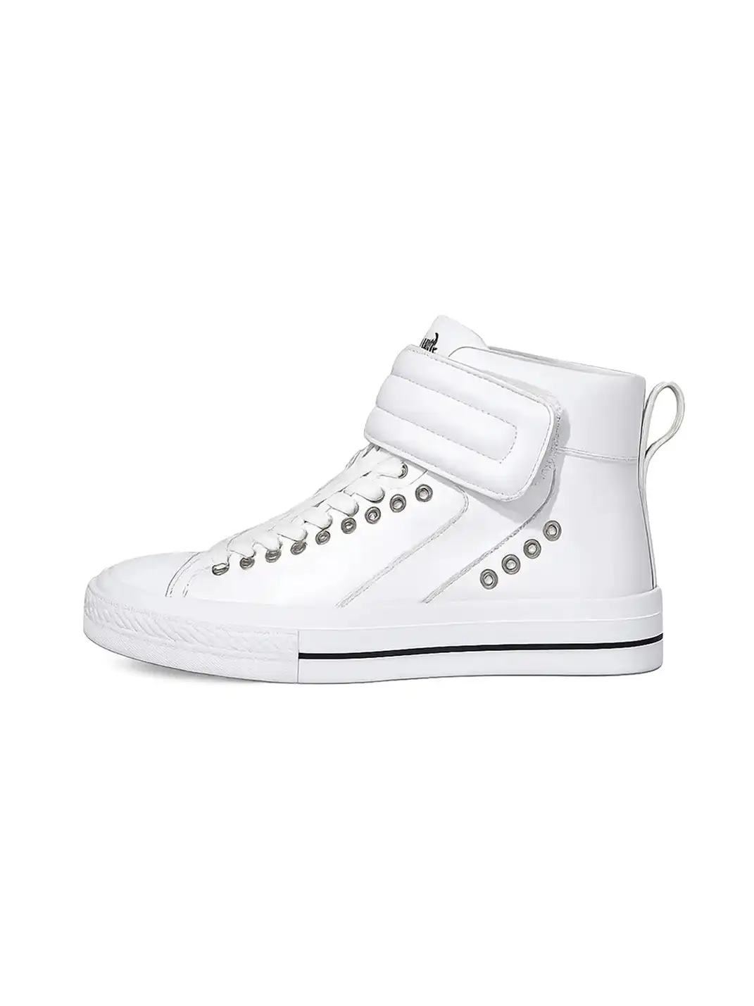 PAIKI | Detachable Tongue Cowhide High-Top Skate Sneakers