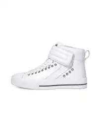 PAIKI | Detachable Tongue Cowhide High-Top Skate Sneakers