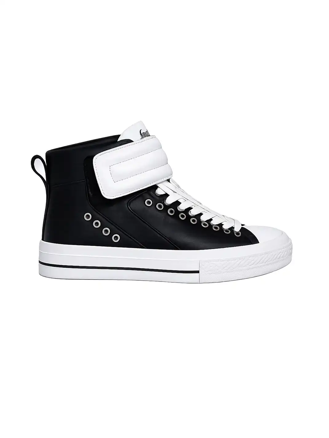 PAIKI | Detachable Tongue Cowhide High-Top Skate Sneakers