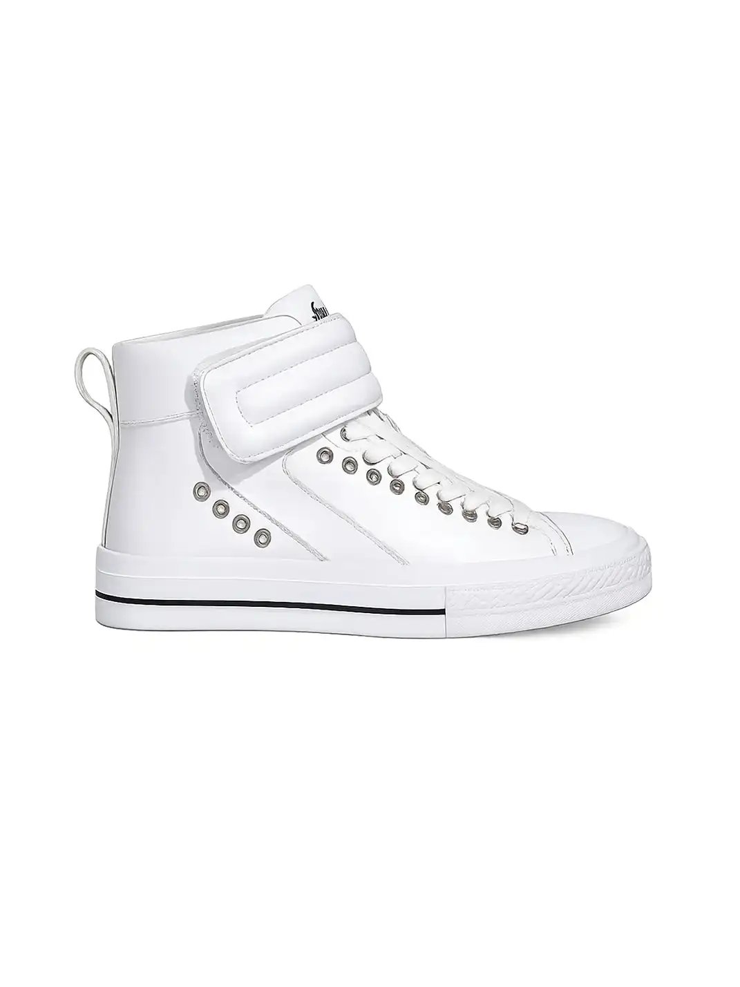 PAIKI | Detachable Tongue Cowhide High-Top Skate Sneakers