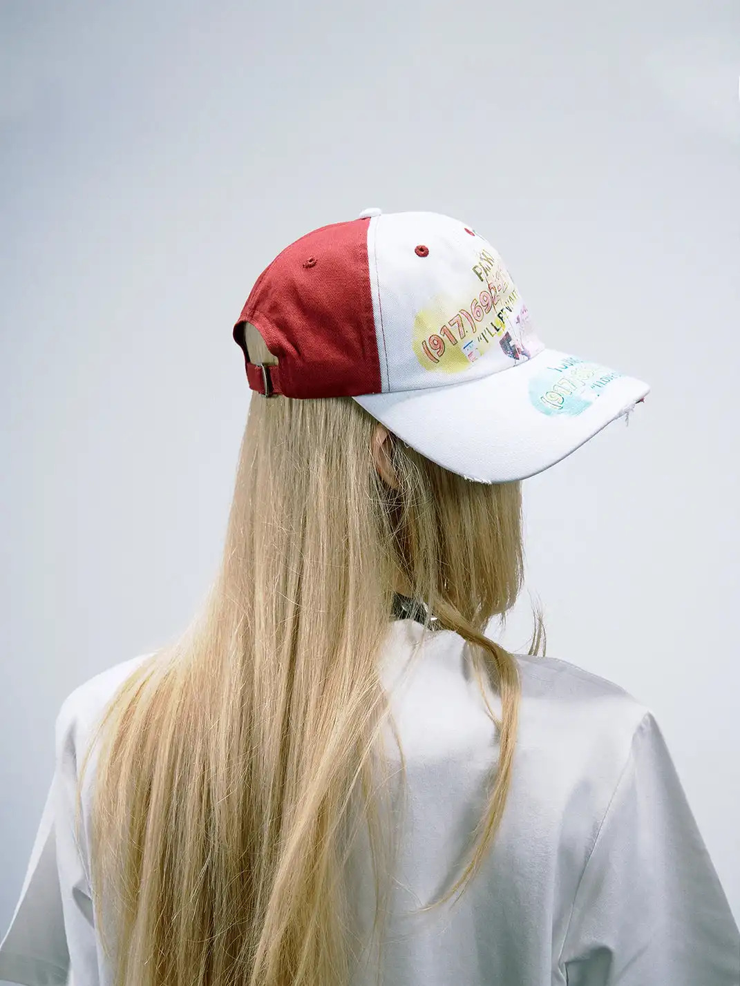 PAIKI | Double-Brim Patchwork Rhinestone Baseball Cap