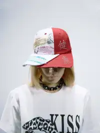 PAIKI | Double-Brim Patchwork Rhinestone Baseball Cap