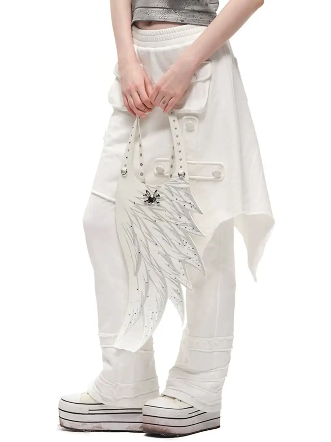 CFIERCE | Wing Rhinestone Underarm Tote Bag