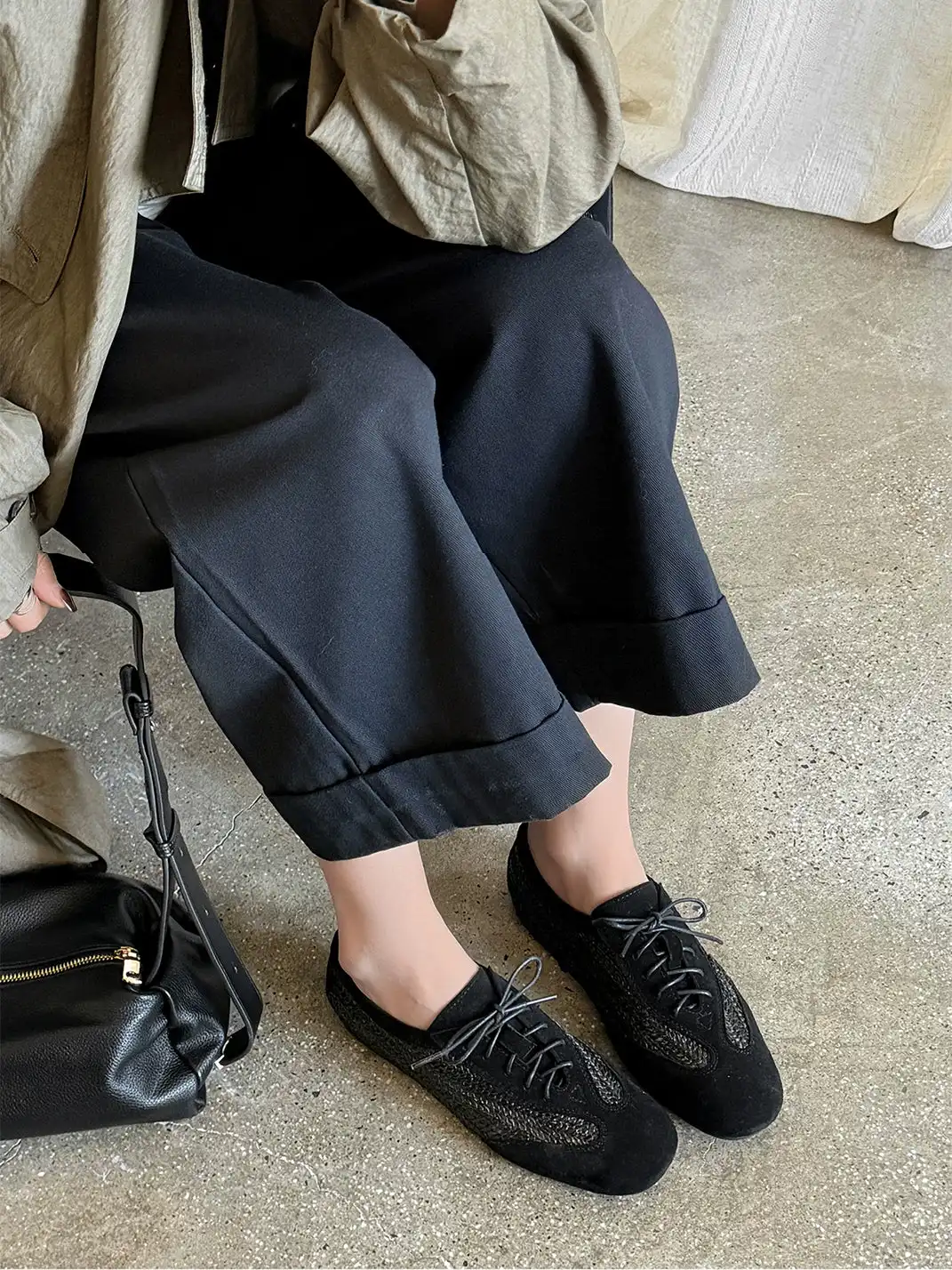 DAOYU |  Woven Lace-Up German Trainer Sneakers