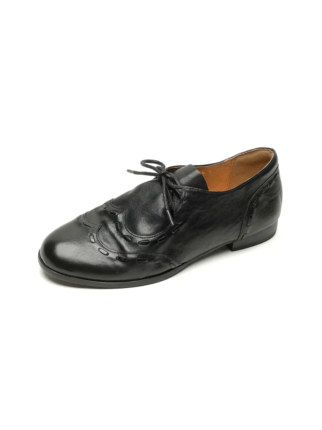 DAOYU | Genuine Leather Flat Lace-Up Shoes