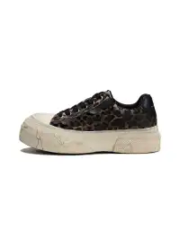 Butterfly Nebula | Vintage Leopard Print Platform Canvas Shoes