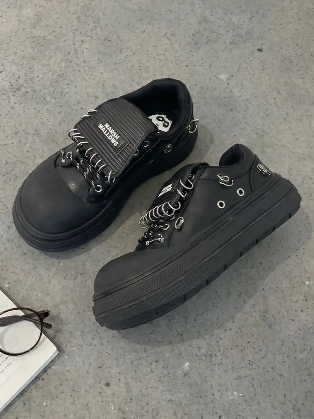 Mule Donkey | Punk Platform Rivet Round Toe Chunky Sneakers