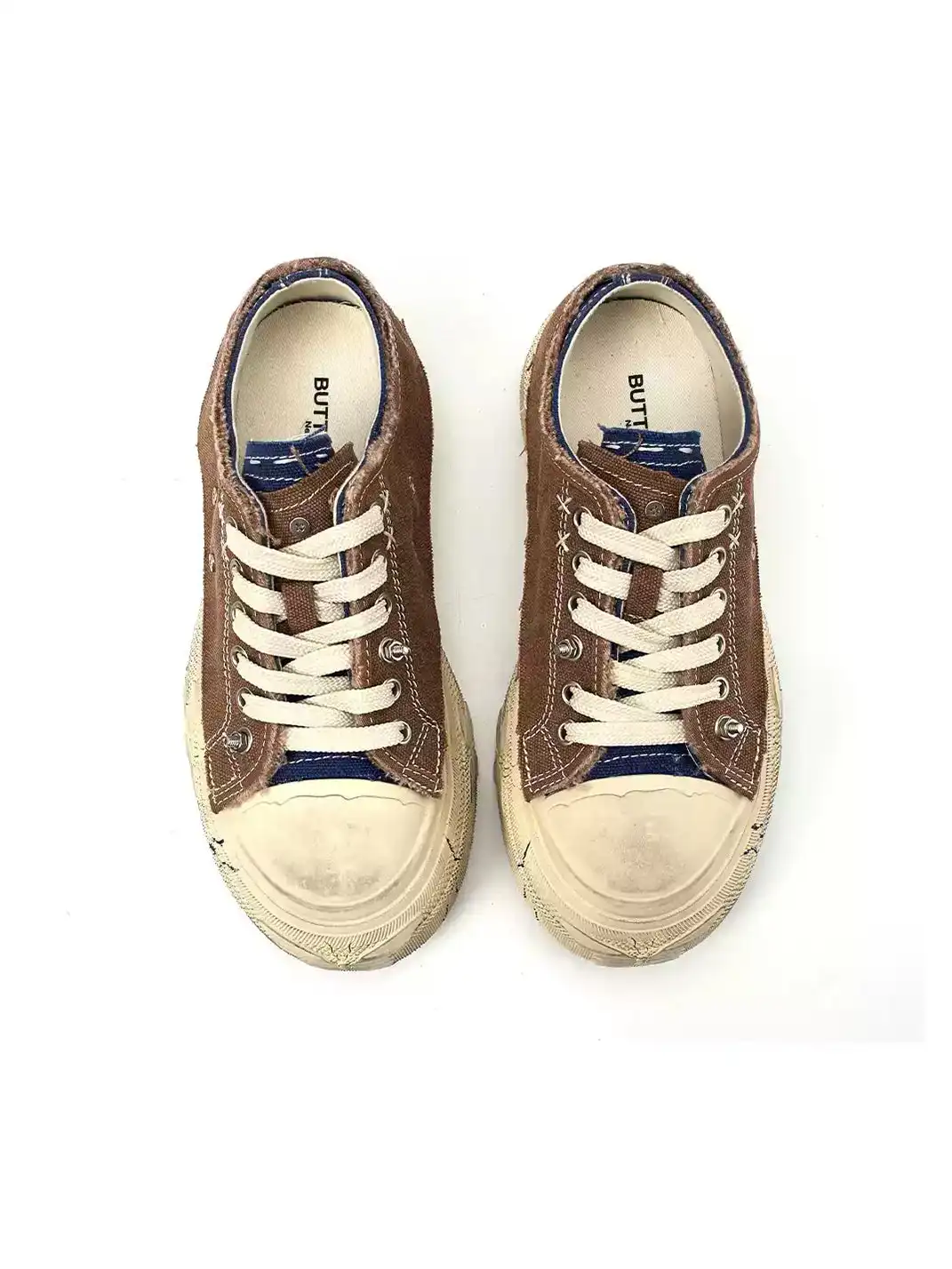Butterfly Nebula | Colorblock Blue Platform Canvas Sneakers
