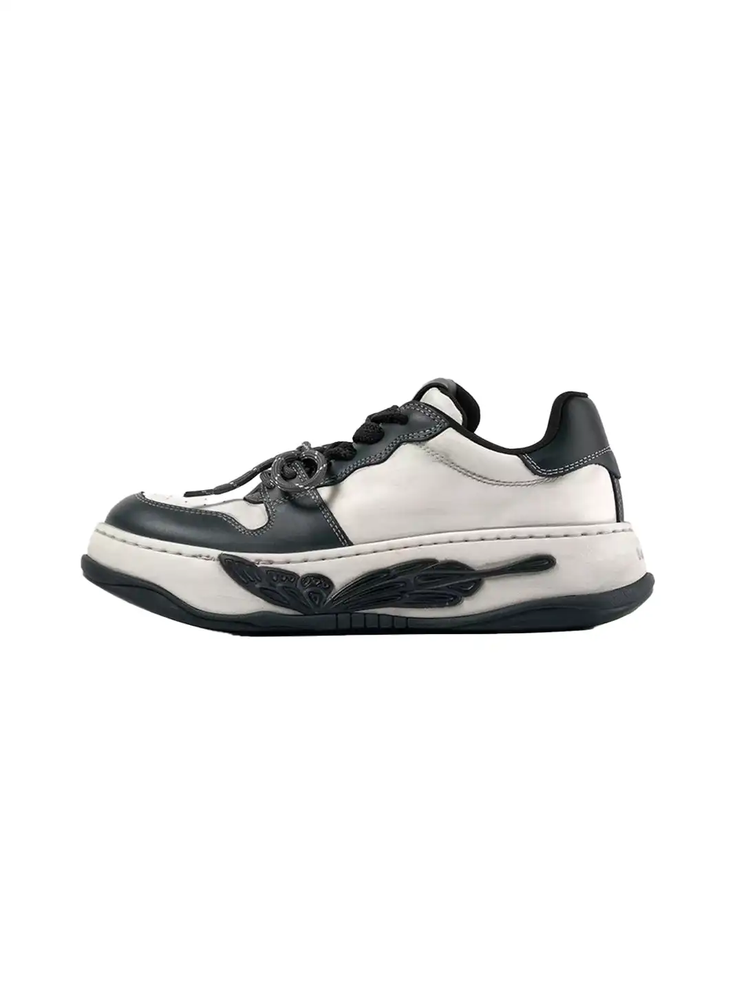 Butterfly Nebula | Distressed Thick Platform Top-Grain Leather Sneakers