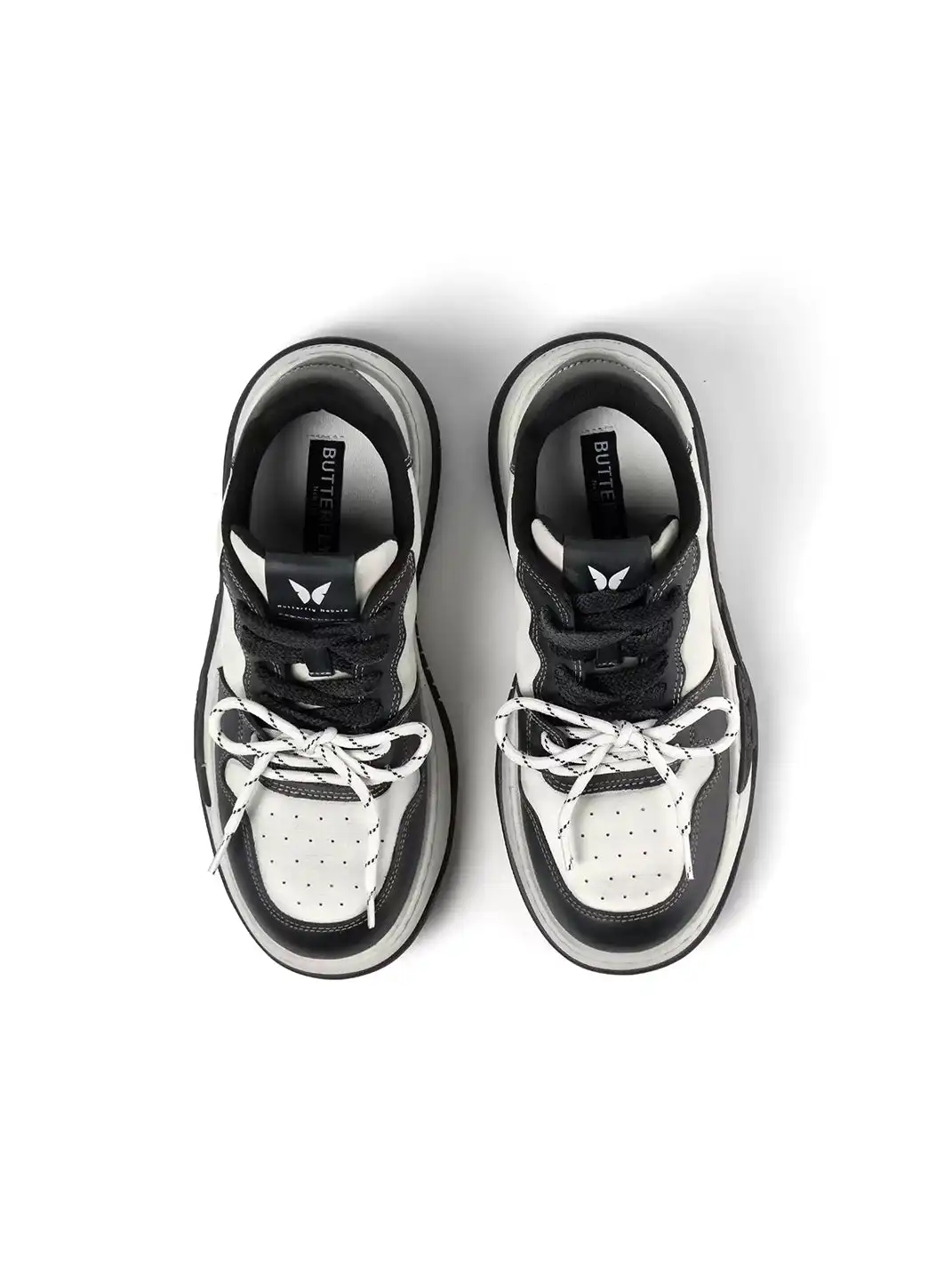Butterfly Nebula | Distressed Thick Platform Top-Grain Leather Sneakers