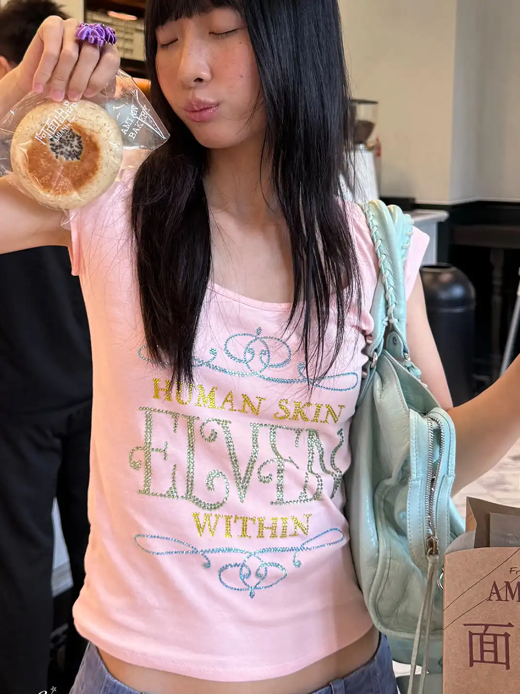 Zenlulu | Rhinestone Slogan Short Sleeve T-Shirt