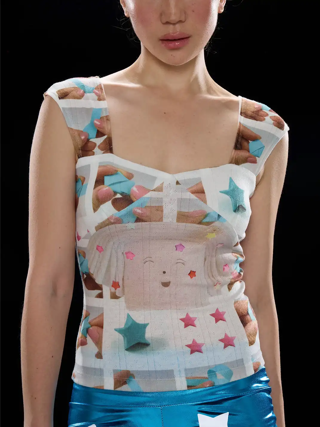 Zenlulu | Star Square Neck Sleeveless Top