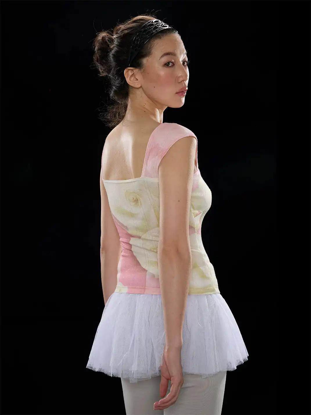 Zenlulu | Origami Rose Square Neck Cutout Top